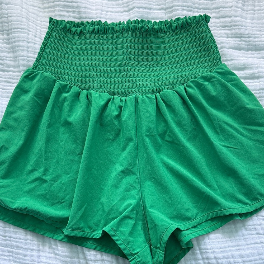 Aerie High Waist Smocked Lined Shorts